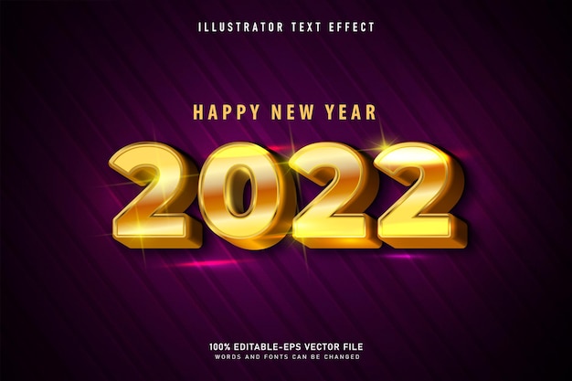 Vektor happy new year text effect templat