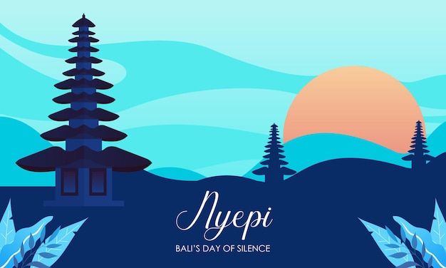 Happy Nyepi Day Illustration Indonesische Kultur