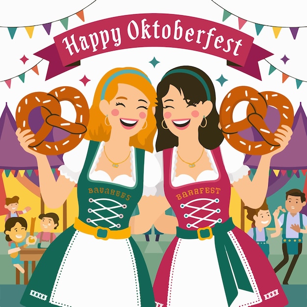 Happy Oktoberfest-Vektorillustrationsdesign für das Festival