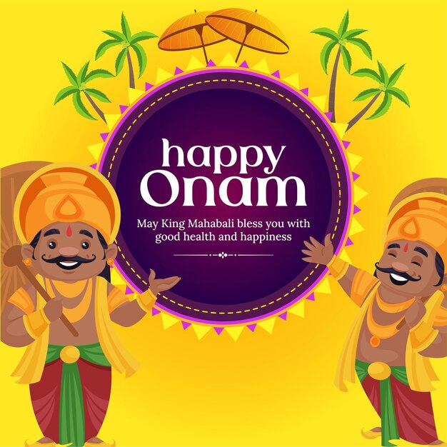 Happy onam festival-banner-design-vorlage