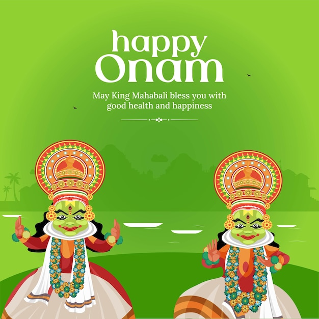 Happy onam festival-banner-design-vorlage