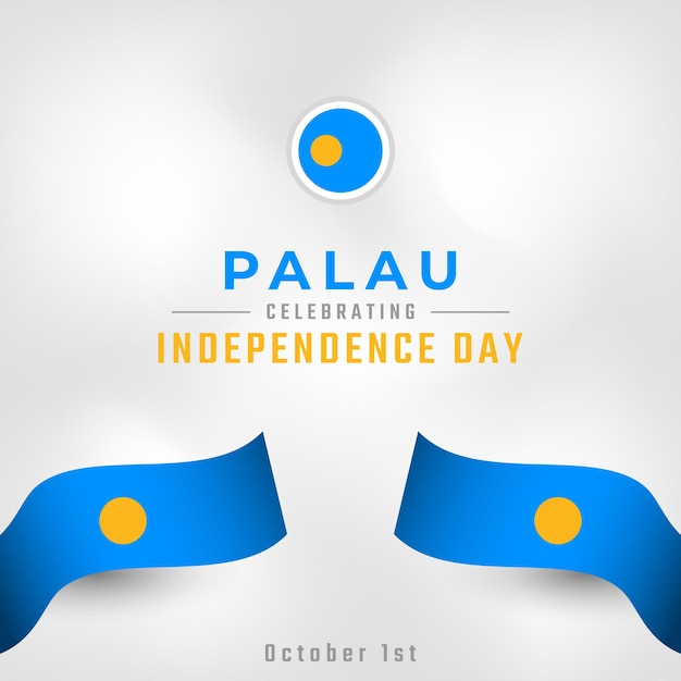 Happy palau independence day 1. oktober feier für poster banner werbung grußkarte