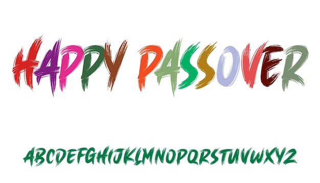 Happy passover ector der pinsel und der elegante schriftart-glamour-stil