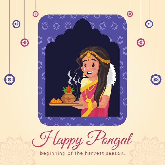 Happy pongal banner-designvorlage