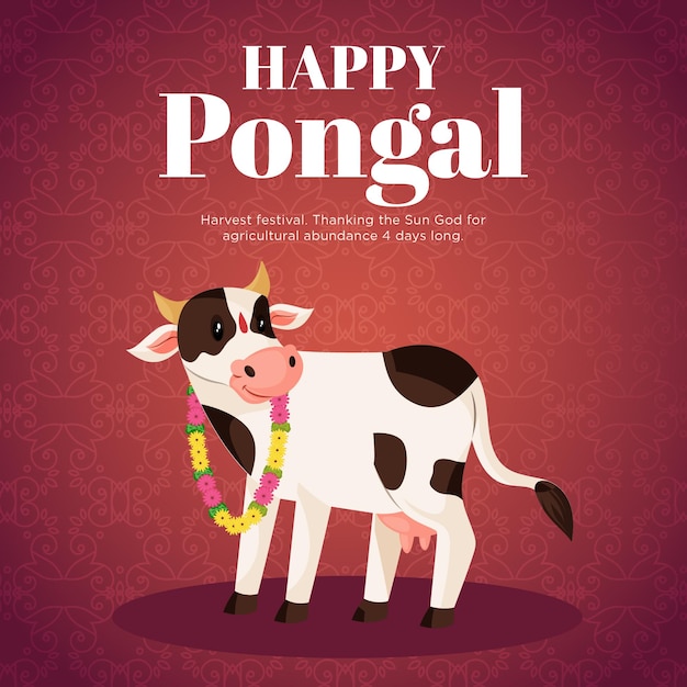 Happy pongal banner-designvorlage