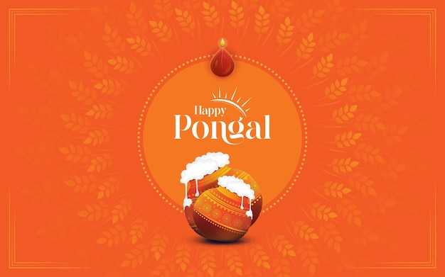 Happy pongal festival celebration background design-vorlage