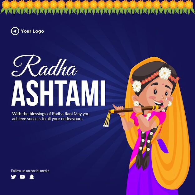 Happy radha ashtami-banner-design-vorlage