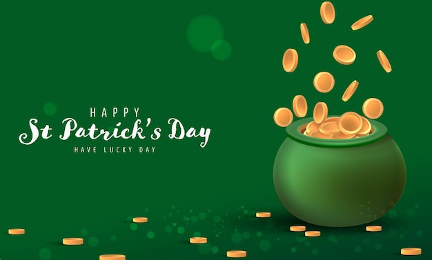 Happy saint patrick's day grafikvorlage mit kleeblatt-vektorillustration