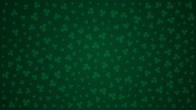 Happy saint patricks day grüner hintergrund grünes kleeblatt muster vektor-illustration