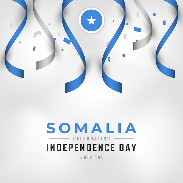 Happy somalia independence day 1. juli celebration vector für poster banner advertising greeting