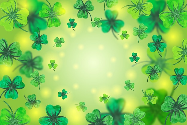 Happy St. Patrick's Day Banner Aquarell grünes Kleeblatt St. Patrick Urlaub Hintergrund