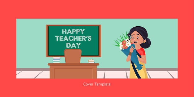 Happy teacher day deckblatt-design-vorlage