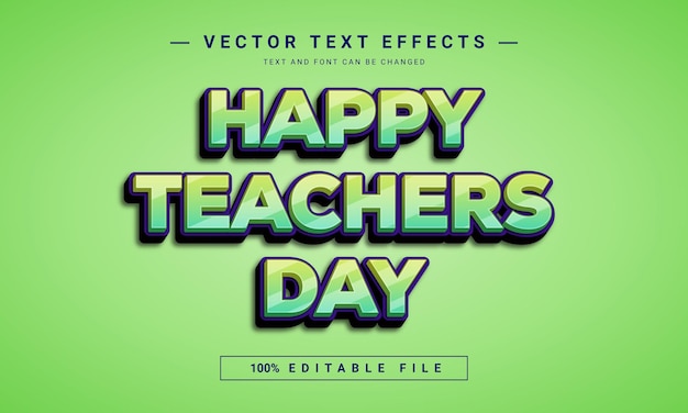 Vektor happy teacher day texteffekt