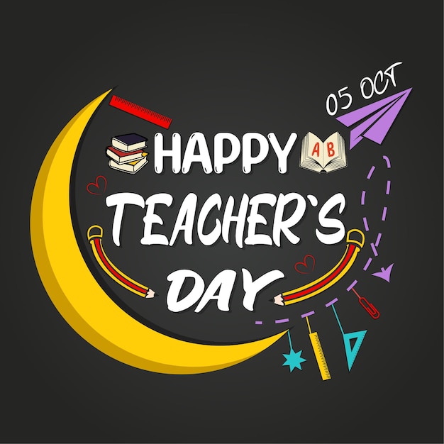 Vektor happy teacher's day banner design