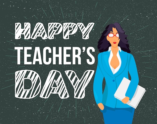 Happy Teacher's Day Celebration Banner mit Text. Vektor