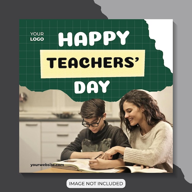 Vektor happy teacher's day social media post-design-vorlage