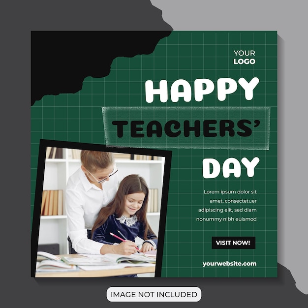 Vektor happy teacher's day social media post-design-vorlage