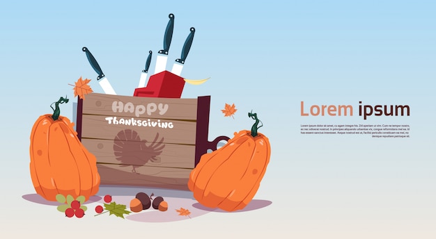 Happy thanksgiving day banner. autumn traditional harvest concept
