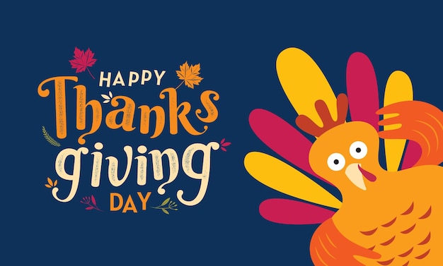 Happy thanksgiving day, herbst, typografie, kalligraphiedesign, vektorillustration.