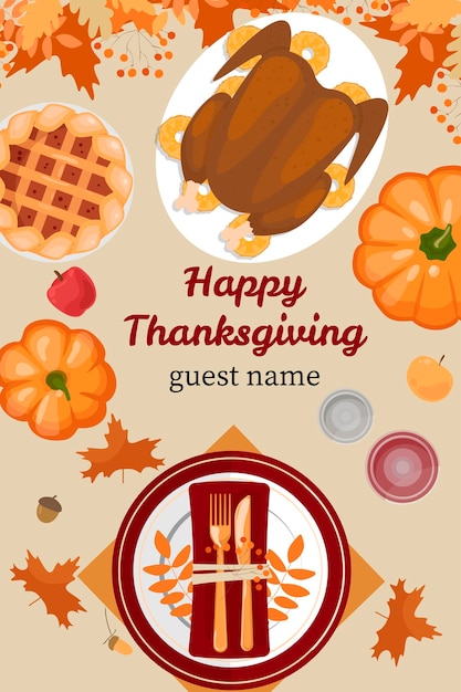 Happy thanksgiving-feiertags-vektor-design-vorlage für poster banner einladungen grußkarte