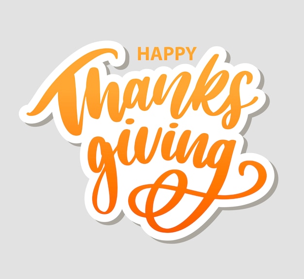 Happy Thanksgiving Hand Schriftzug