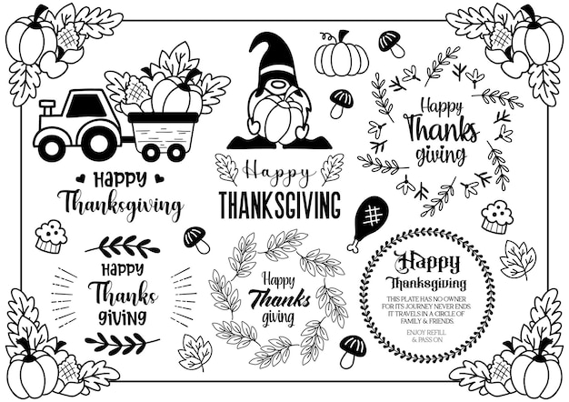 Happy thanksgiving illustration vektor für banner, poster, flyer