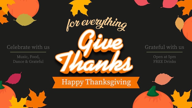 Happy thanksgiving landing page einladungsvorlage