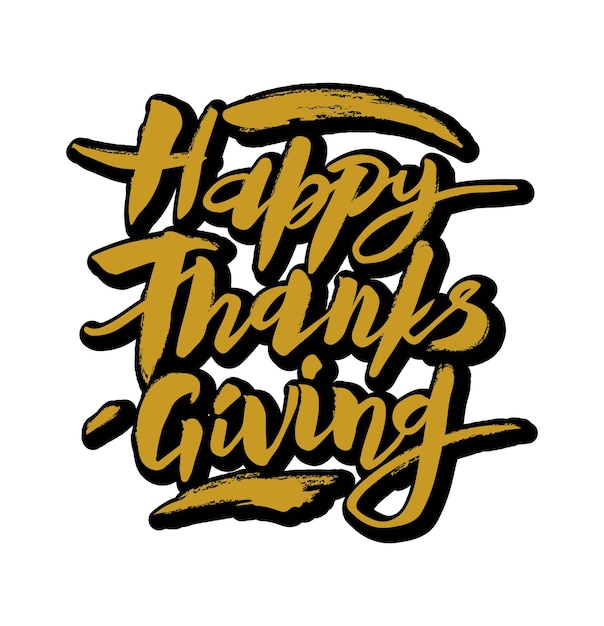 Happy thanksgiving schriftzug typografie poster feier zitat für kartenpostkarte