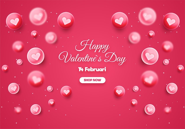 Happy valentines day banner mit geschenk letzter liebe und andere