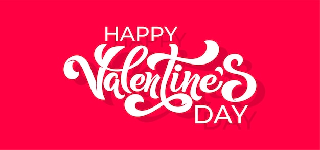 Happy valentines day handschrift-vektorillustration. vektorillustration. romantische zitatkarte. text für karte oder einladung
