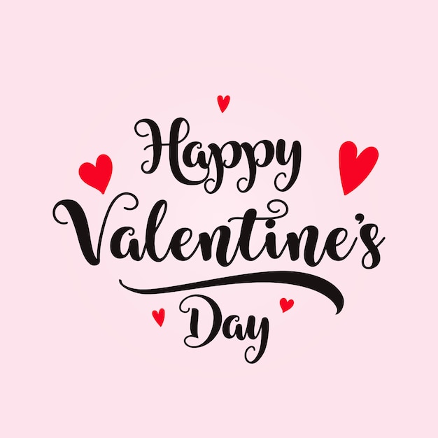 Happy valentines day typografie mit handschriftlichen kalligraphie tex