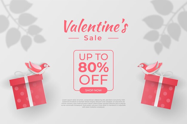 Happy Valentinstag Banner Verkaufsförderung und Rabatt, Papierschnitt Kunststil.