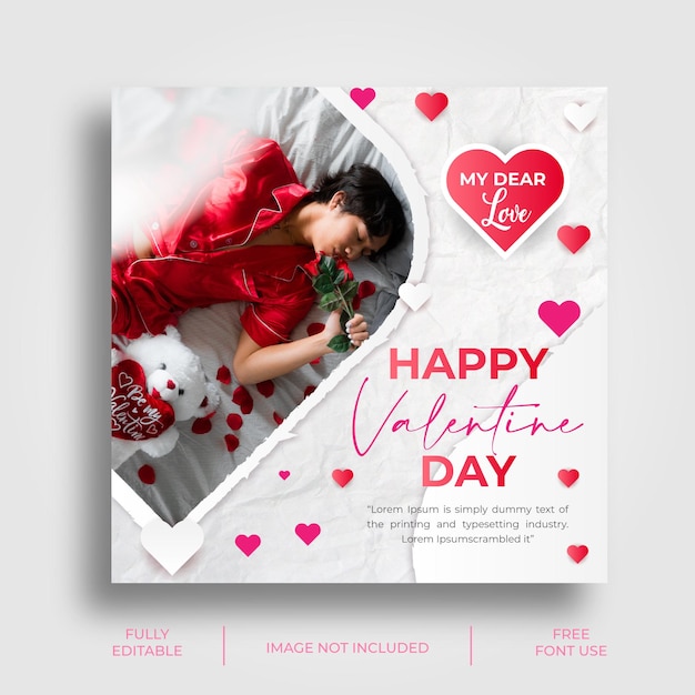 Happy Valentinstag Instagram-Post-Design-Vorlage