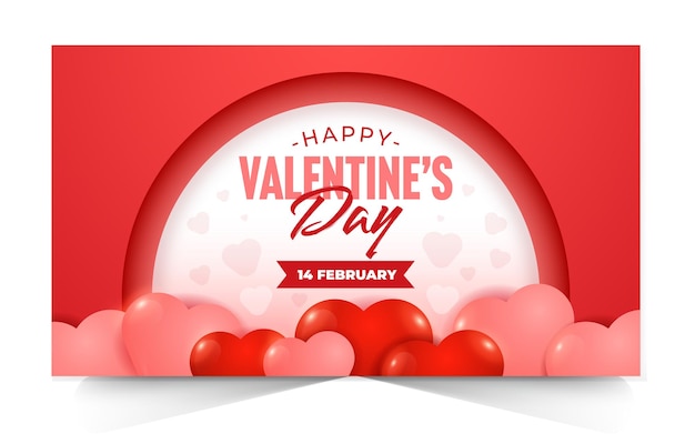 Happy Valentinstag Social-Media-Post-Vorlage mit schöner Verzierung der Liebe