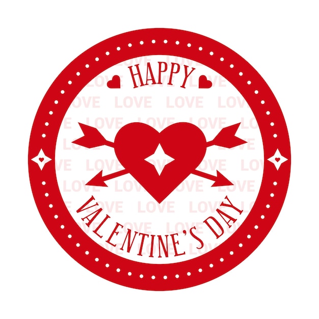 Happy Valentinstag Stempeldesign für handgemachte Geschenke und Grußkarten