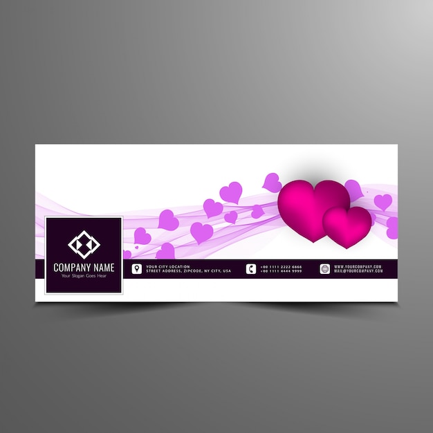 Vektor happy valentinstag stilvolle facebook timeline banner vorlage