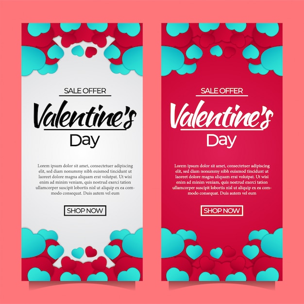 Happy valentinstag verkauf angebot banner