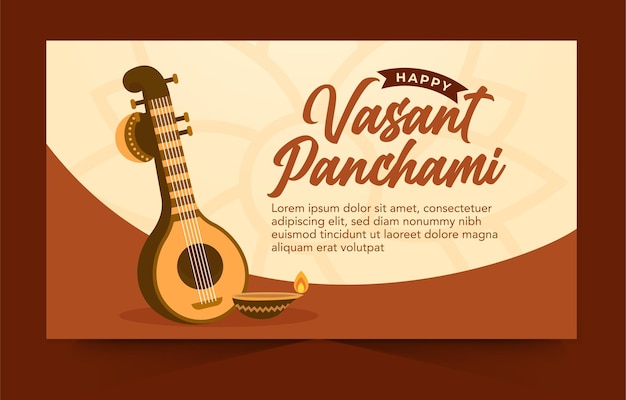 Vektor happy vasant panchami-feier-banner-design-vorlage