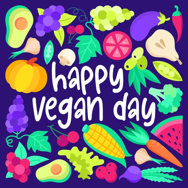 Vektor happy vegan day banner template design