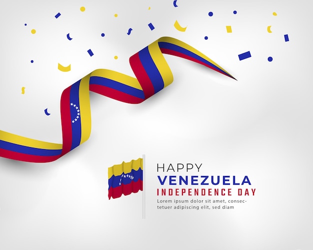 Happy venezuela independence day 5. juli celebration vector design illustration vorlage für poste