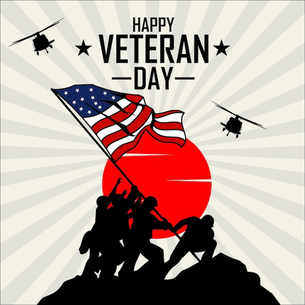 Happy veteran day illustration ready format eps 10