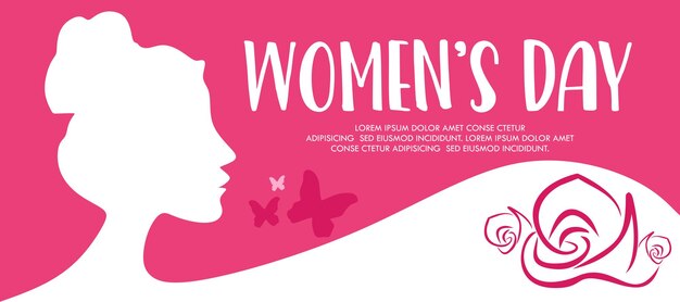 Happy woman day 8. märz banner vorlage und woman day hintergrunddesign für social media design