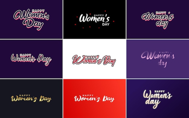 Happy Women's Day Grußkartenvorlage mit Handlettering Text Design kreative Typografie geeignet für Feiertagsgrüße Vektorillustration