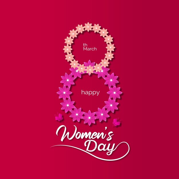 Happy women's day hintergrund und social media banner poster template design