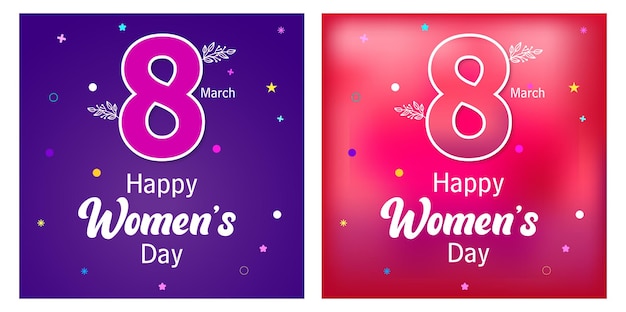 Happy Women's Day lila und rotes Banner