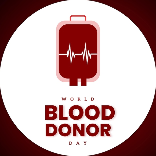 Happy world blood donor day rot weißer hintergrund social media design banner free vector