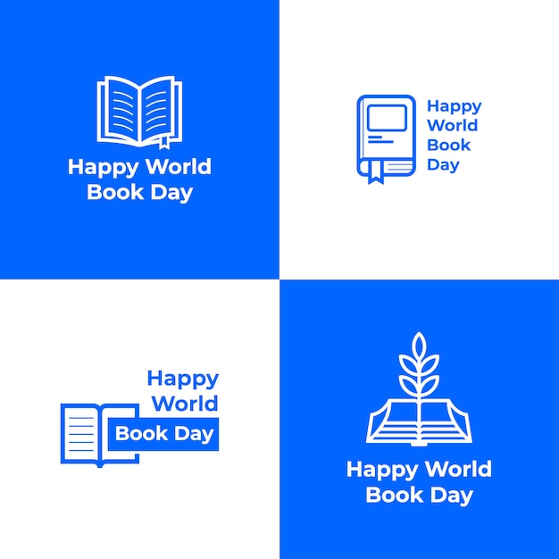 Happy world book day logo-sammlung