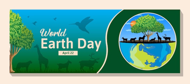 Vektor happy world earth day banner template design vektor