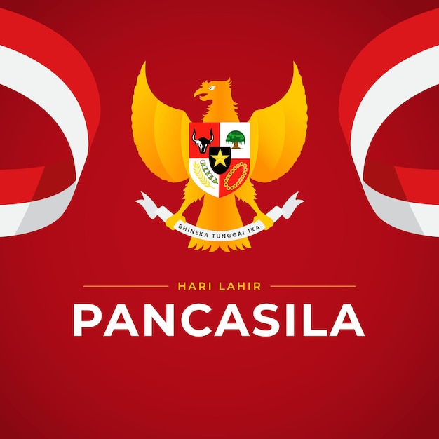 Hapyy geburtstag pancasila tag designvorlage