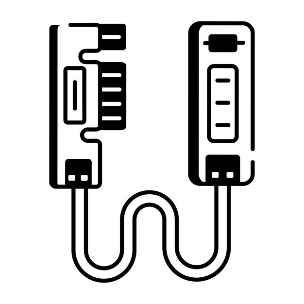 Vektor hardware-komponenten-zeilen-symbol